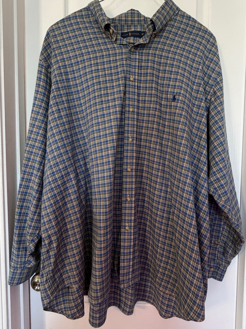 Ralph Lauren Blue and Green Plaid Button-Down Shirt 4XL - Picture 13 of 14